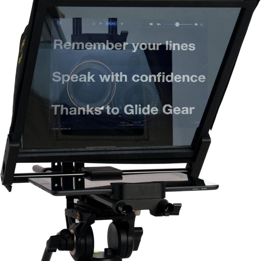 Glide Gear TMP 750 Teleprompter – All Camera & Smartphones, Tablets – 17" Glass, Hard Case, No Assembly
