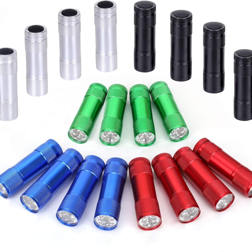 FASTPRO 20-Pack Aluminum 6-LED Flashlights Set with AAA Batteries Included | Mini Flashlights with Lanyard, Flashlights Bulk, Holiday Gifts